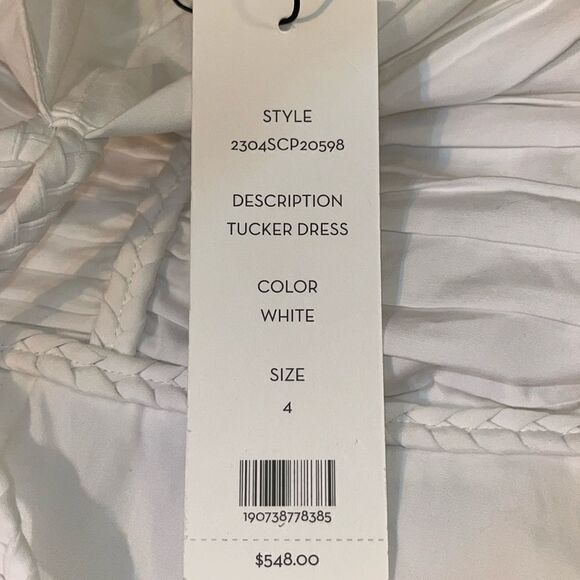 Veronica Beard Tucker Halter Neck Stretch Cotton Midi Dress White 4 NWT $548 - Picture 10 of 11